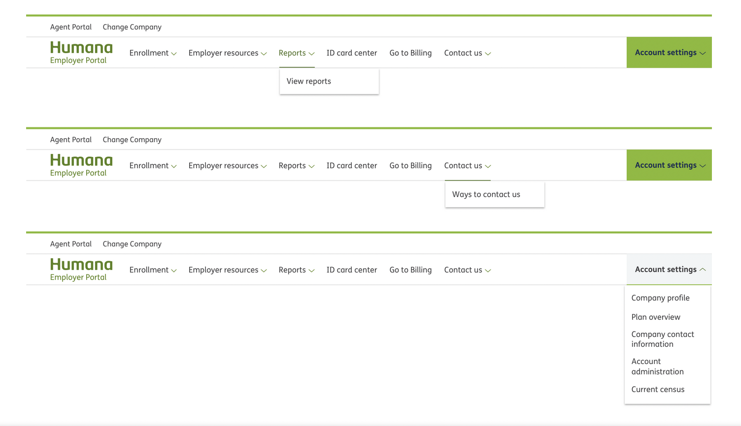 High Fidelity image of Employer navigation