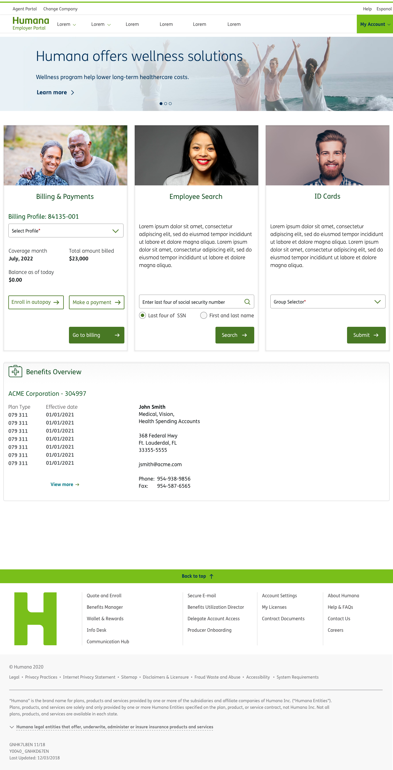 High Fidelity image of Employer navigation