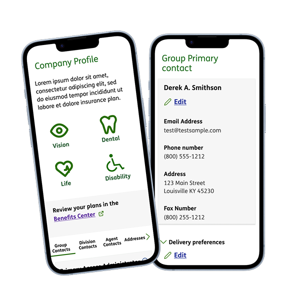 Humana mobile app mockups