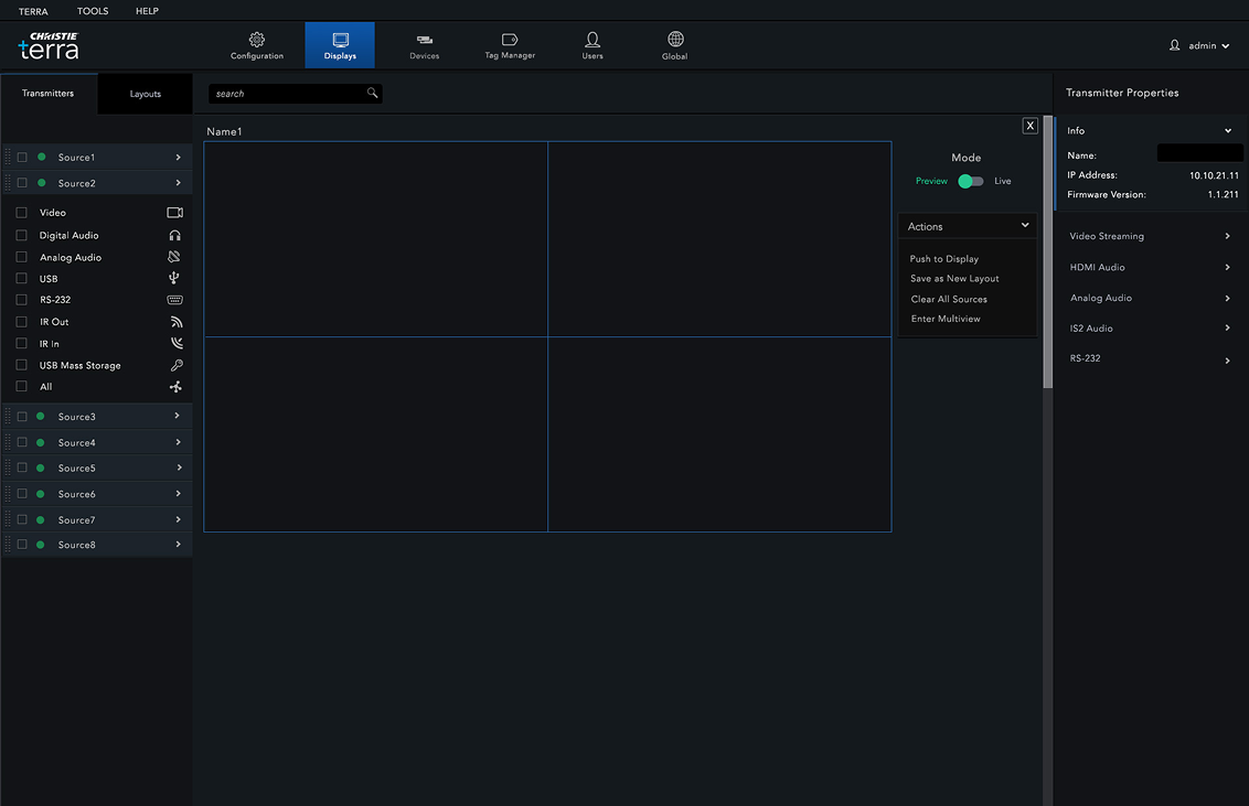Terra Manager Interface